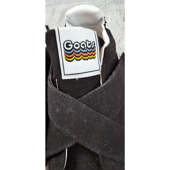 Goats Crisscross Hook Loop Strap Canvas Athletic Sneakers Women Sz 9 Black White - Picture 3 of 7